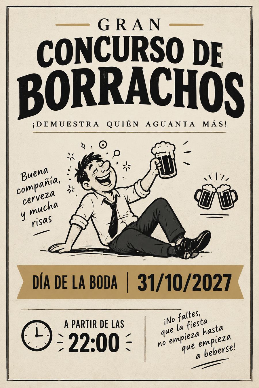 Gran concurso de borrachos · día de la boda